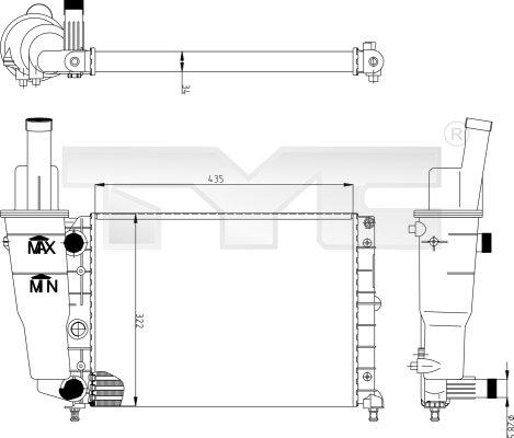 TYC 709-0004 - Радиатор, охлаждение двигателя autospares.lv