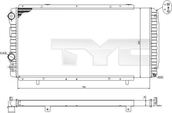 TYC 709-0014-R - Радиатор, охлаждение двигателя autospares.lv