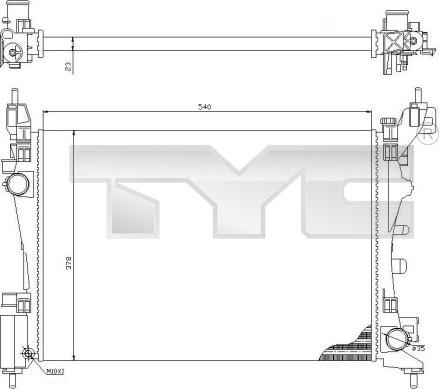 TYC 709-0018 - Радиатор, охлаждение двигателя autospares.lv