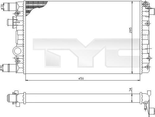 TYC 709-0012 - Радиатор, охлаждение двигателя autospares.lv