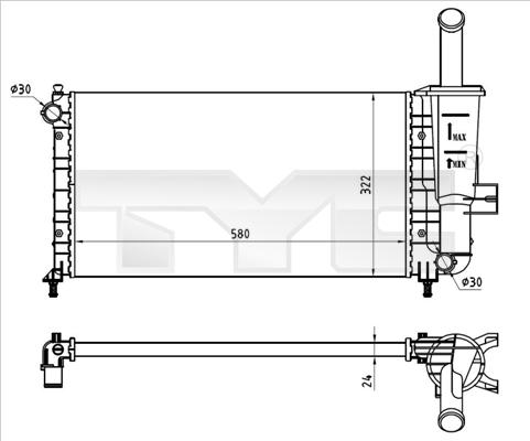 TYC 709-0026-R - Радиатор, охлаждение двигателя autospares.lv