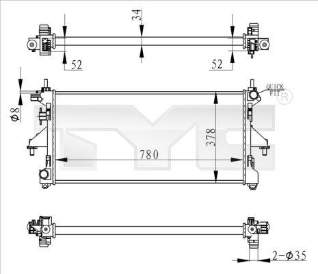 TYC 709-0020-R - Радиатор, охлаждение двигателя autospares.lv