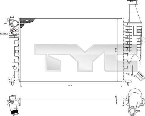 TYC 705-0069 - Радиатор, охлаждение двигателя autospares.lv