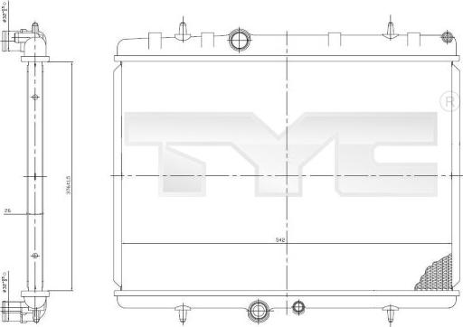 TYC 705-0064 - Радиатор, охлаждение двигателя autospares.lv