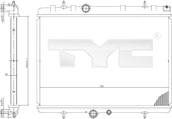 TYC 705-0065 - Радиатор, охлаждение двигателя autospares.lv