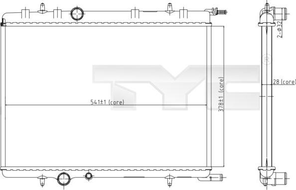 TYC 705-0066 - Радиатор, охлаждение двигателя autospares.lv