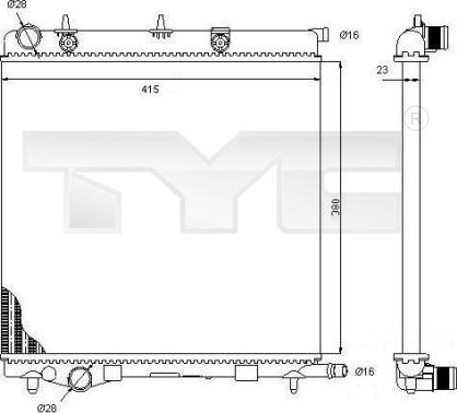 TYC 705-0068 - Радиатор, охлаждение двигателя autospares.lv