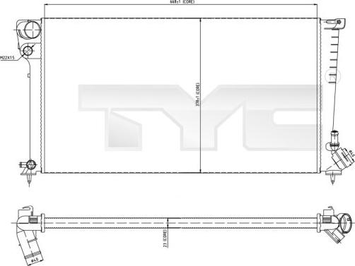 TYC 705-0001 - Радиатор, охлаждение двигателя autospares.lv