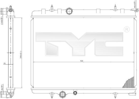 TYC 705-0028 - Радиатор, охлаждение двигателя autospares.lv