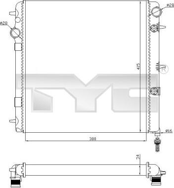 TYC 705-0071-R - Радиатор, охлаждение двигателя autospares.lv