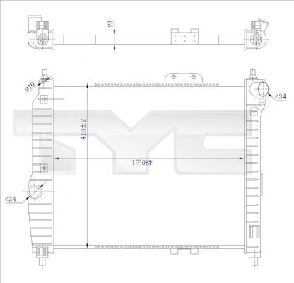 TYC 706-0021-R - Радиатор, охлаждение двигателя autospares.lv