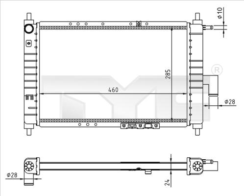 TYC 706-0023-R - Радиатор, охлаждение двигателя autospares.lv