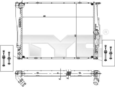 TYC 703-0004 - Радиатор, охлаждение двигателя autospares.lv