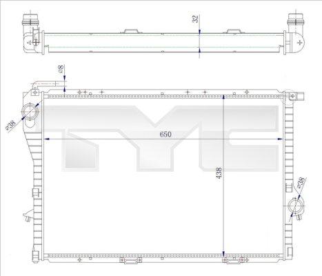 TYC 703-0005-R - Радиатор, охлаждение двигателя autospares.lv