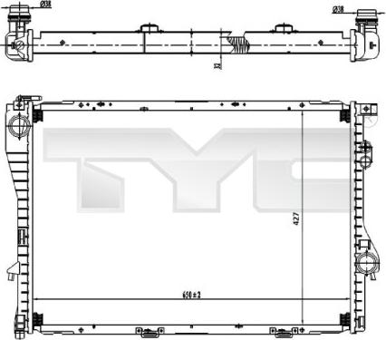 TYC 703-0005 - Радиатор, охлаждение двигателя autospares.lv