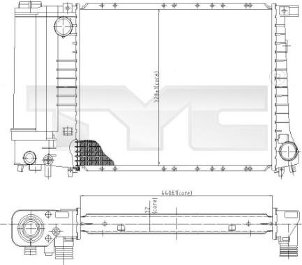 TYC 703-0003 - Радиатор, охлаждение двигателя autospares.lv