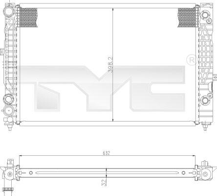 TYC 702-0009 - Радиатор, охлаждение двигателя autospares.lv