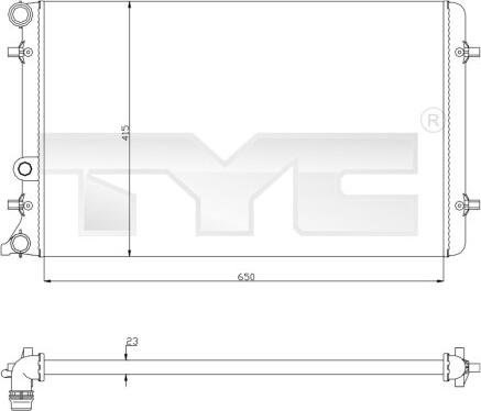 TYC 702-0033 - Радиатор, охлаждение двигателя autospares.lv