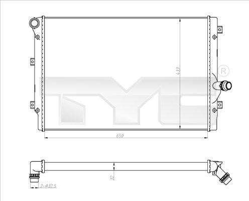 TYC 702-0024-R - Радиатор, охлаждение двигателя autospares.lv