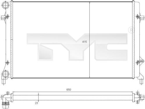 TYC 702-0025 - Радиатор, охлаждение двигателя autospares.lv