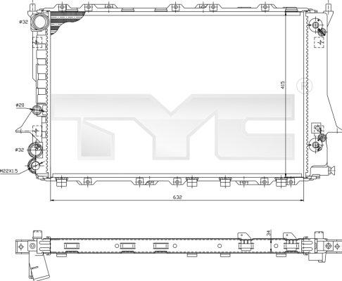 TYC 702-0026-R - Радиатор, охлаждение двигателя autospares.lv