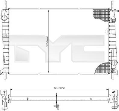 TYC 710-0045 - Радиатор, охлаждение двигателя autospares.lv