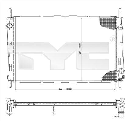 TYC 710-0046 - Радиатор, охлаждение двигателя autospares.lv