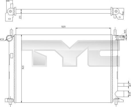 TYC 710-0054 - Радиатор, охлаждение двигателя autospares.lv