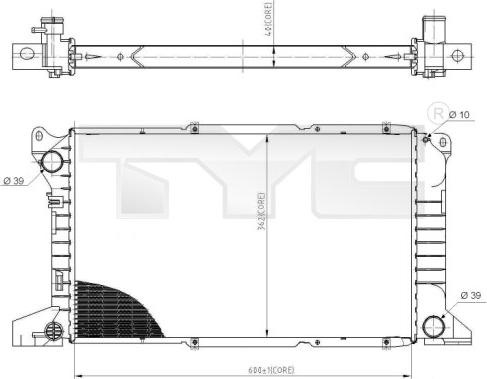 TYC 710-0053 - Радиатор, охлаждение двигателя autospares.lv