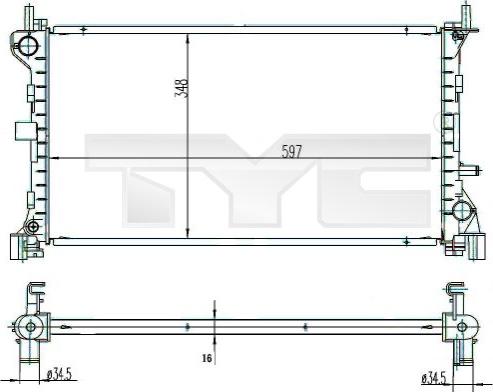 TYC 710-0039 - Радиатор, охлаждение двигателя autospares.lv