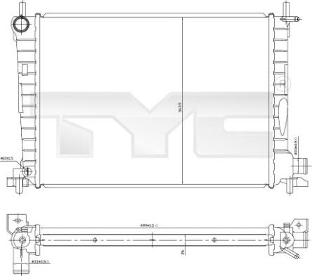 TYC 710-0027 - Радиатор, охлаждение двигателя autospares.lv