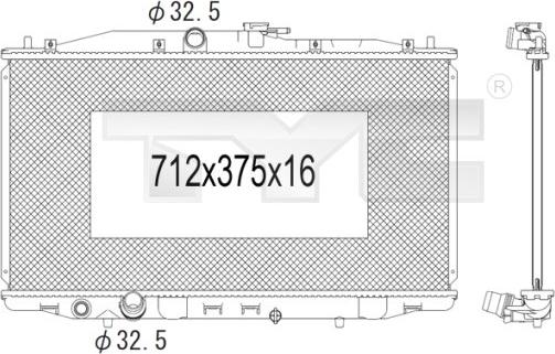 TYC 712-1004 - Радиатор, охлаждение двигателя autospares.lv