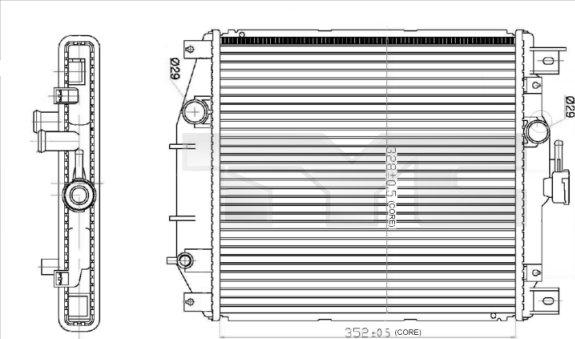 TYC 735-0012 - Радиатор, охлаждение двигателя autospares.lv