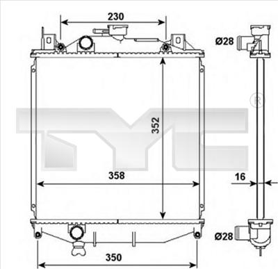 TYC 735-0032 - Радиатор, охлаждение двигателя autospares.lv