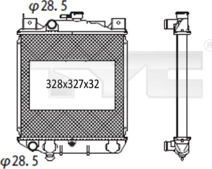 TYC 735-1005 - Радиатор, охлаждение двигателя autospares.lv