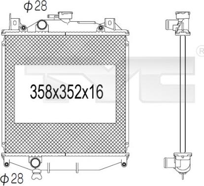 TYC 735-1006 - Радиатор, охлаждение двигателя autospares.lv