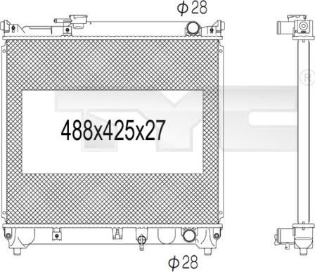 TYC 735-1007 - Радиатор, охлаждение двигателя autospares.lv