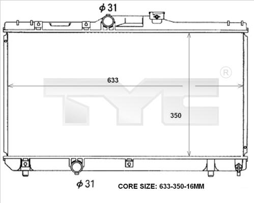 TYC 736-0047 - Радиатор, охлаждение двигателя autospares.lv