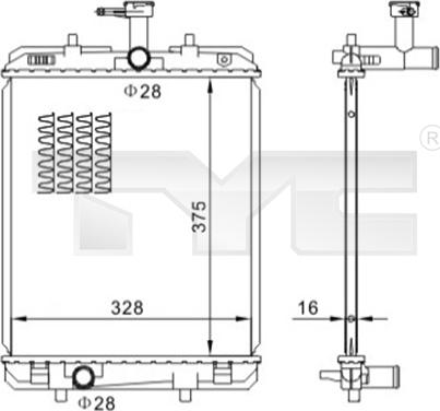 TYC 736-0032 - Радиатор, охлаждение двигателя autospares.lv