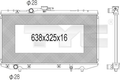 TYC 736-1016 - Радиатор, охлаждение двигателя autospares.lv