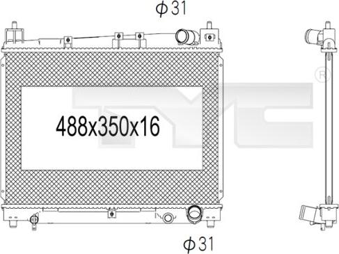 TYC 736-1013 - Радиатор, охлаждение двигателя autospares.lv