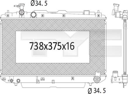 TYC 736-1012 - Радиатор, охлаждение двигателя autospares.lv