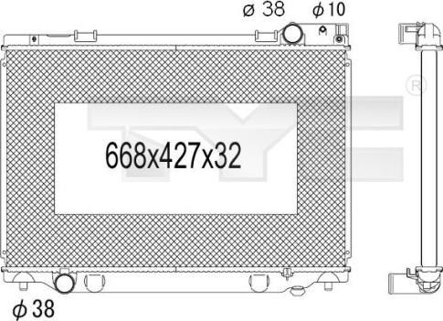 TYC 736-1031 - Радиатор, охлаждение двигателя autospares.lv