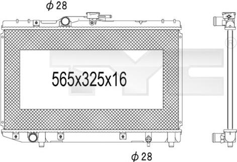 TYC 736-1026 - Радиатор, охлаждение двигателя autospares.lv