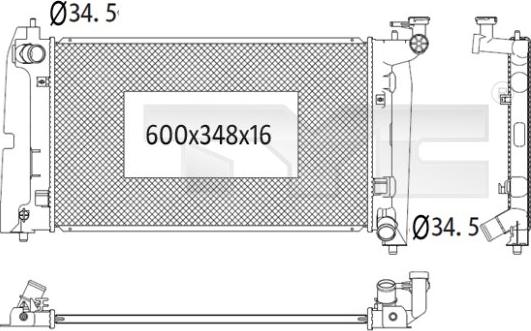 TYC 736-1020 - Радиатор, охлаждение двигателя autospares.lv