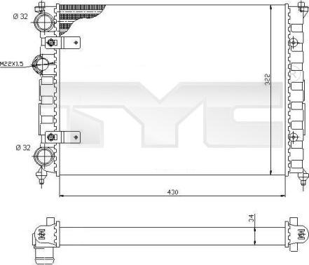 TYC 731-0004 - Радиатор, охлаждение двигателя autospares.lv