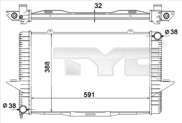 TYC 738-0001 - Радиатор, охлаждение двигателя autospares.lv