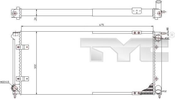 TYC 737-0059 - Радиатор, охлаждение двигателя autospares.lv