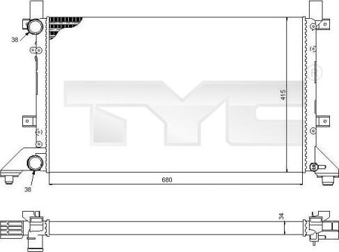 TYC 737-0056 - Радиатор, охлаждение двигателя autospares.lv