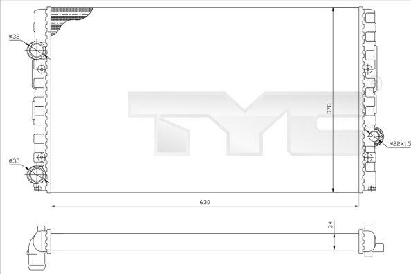 TYC 737-0051-R - Радиатор, охлаждение двигателя autospares.lv